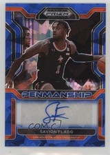 2022 Prizm Draft Picks College Penmanship Blue Ice 32/75 Savion Flagg Auto 3hd