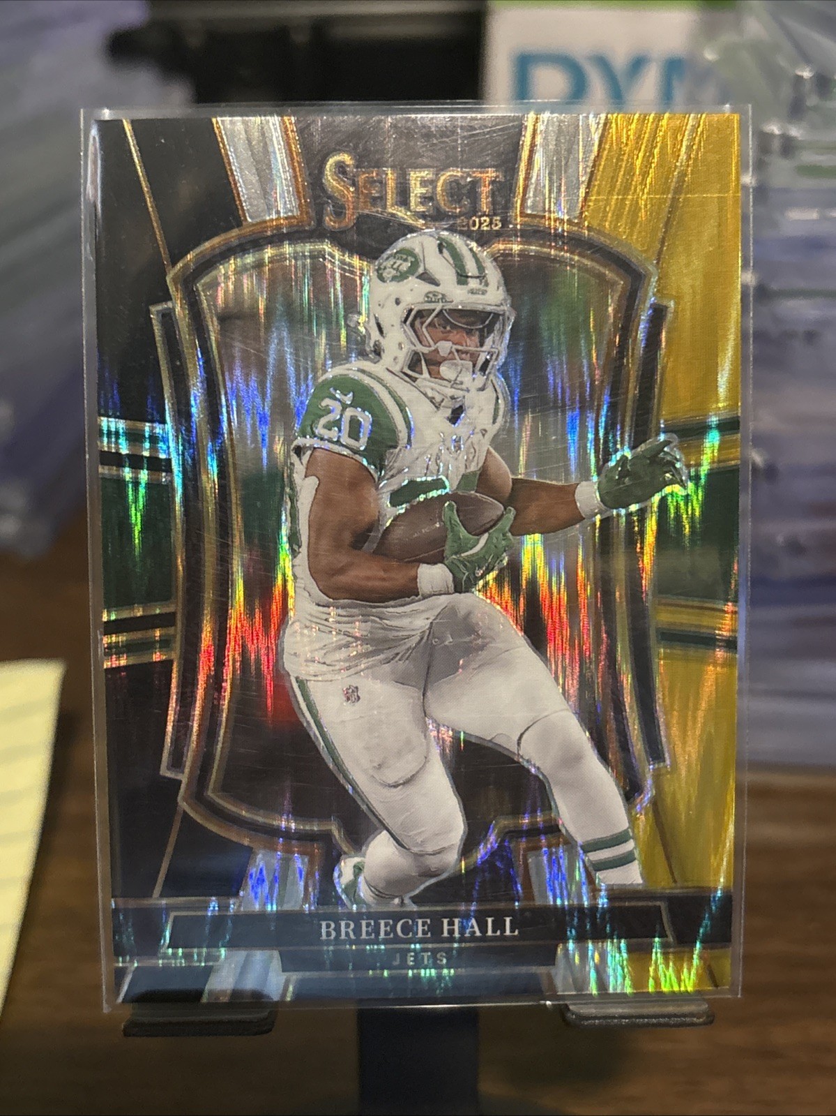 2025 Panini Select Breece Hall #175 Premier Green & Gold Shock New York Jets