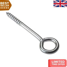 Bulk Pack of 60 Silver 3 Inch Steel Screw-in Vine Eyes - Easy Install Hex Head