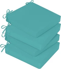 Basic Beyond Outdoor Chair Cushions for Patio Furniture, 18x18x3, Teal 