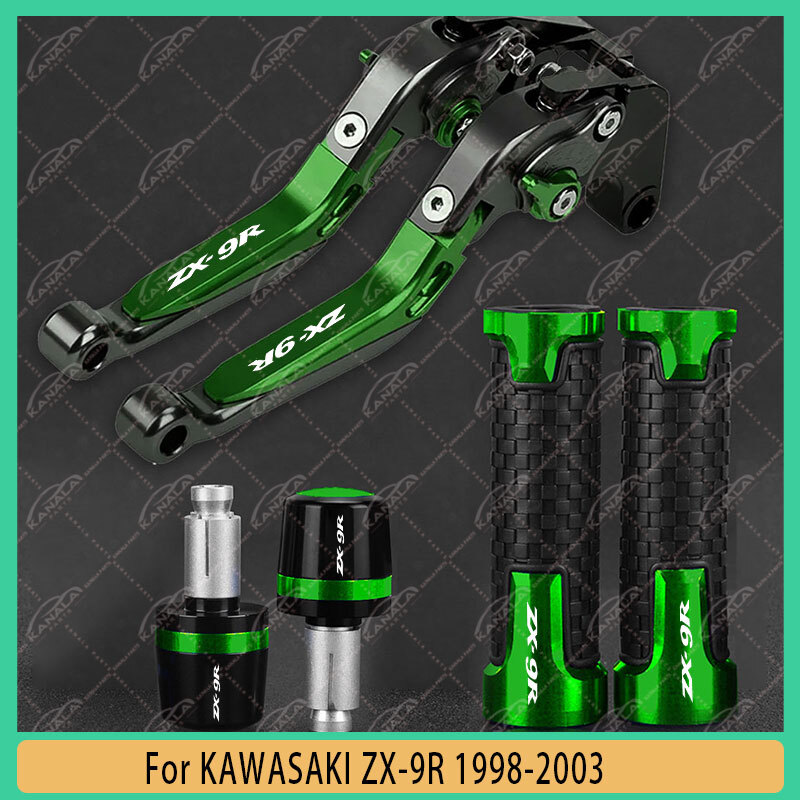 モンキーD For KAWASAKI NINJA ZX-9R CNC Handle Grips Cap Adjustable