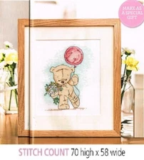 MONTY BEAR    CROSS STITCH  PATTERN  ONLY  - EQ - RPS