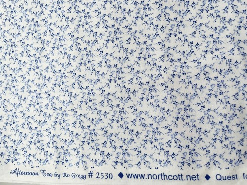 Vintage Cotton Quilt Fabric Afternoon Tea Quest for a Cure by Ro Gregg by1/2Yard - Picture 2 of 3