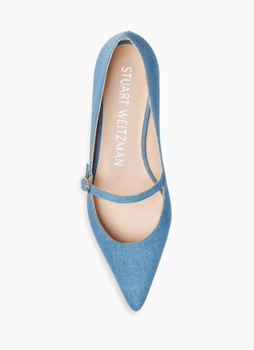 Stuart Weitzman Emilia Vintage Denim Flats - Sz 8.5B-$395-Spring 2024-New in Box