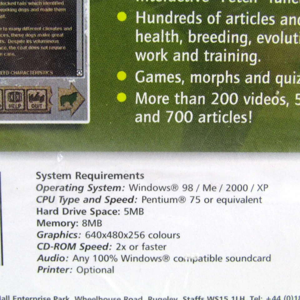 The Multimedia Guide to Dogs. PC CD ROM. Over 250 Dog Varieties. New and Sealed - Image 3 of 4