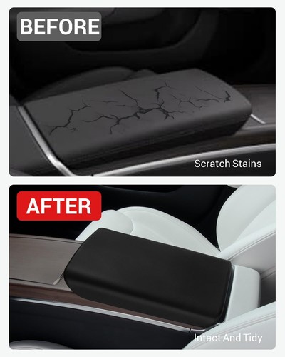 For Tesla Model S X 2021-2024 Center Console Cover TPE Armrest Cover Protector - Foto 6 di 14