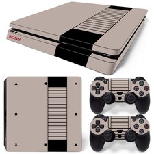 Sony PS4 PLAYSTATION 4 Slim Skin Sticker Screen Protector Set - Retro Nes Motif
