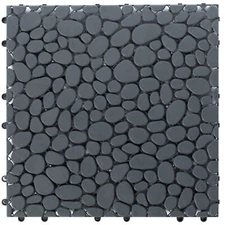 Interlocking Cobbled Stone Look Garden Pathway Tiles, Floor Grass Pavers, 5 Pack