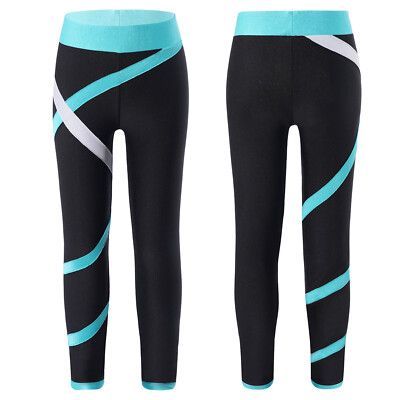 DE Kinders Mädchen Sporthose Gymnastik Eiskunstlauf Strumpfhose Skating Tights
