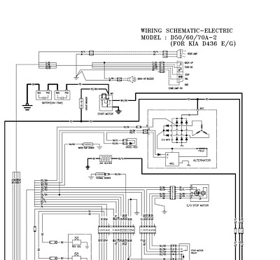 Doosan Daewoo D50A-2 Forklift Lift Truck Electrical Wiring Diagrams Manual Sheet
