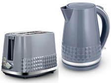 Image of Tower Solitaire Grey 2 Slice Toaster & 1.5L 3KW Kettle Set T10075GRY/T20082GRY