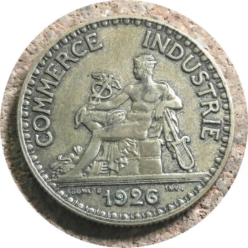 elf France 2 Francs 1926 Chamber of Commerce  Mercury