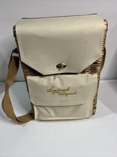 Landmark Picnic Time Insulated Wine & Cheese Tote Corsica Basket Ivory Tan