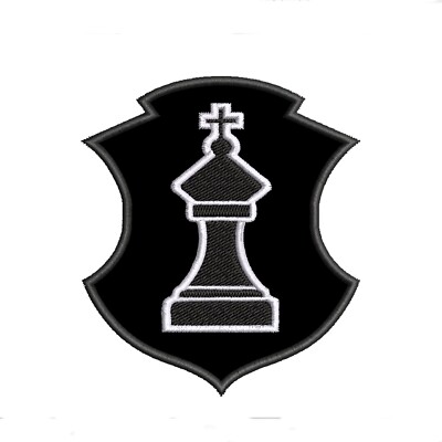 Black King Chess Piece Patch Embroidered Iron-on Applique Clothing Backpack