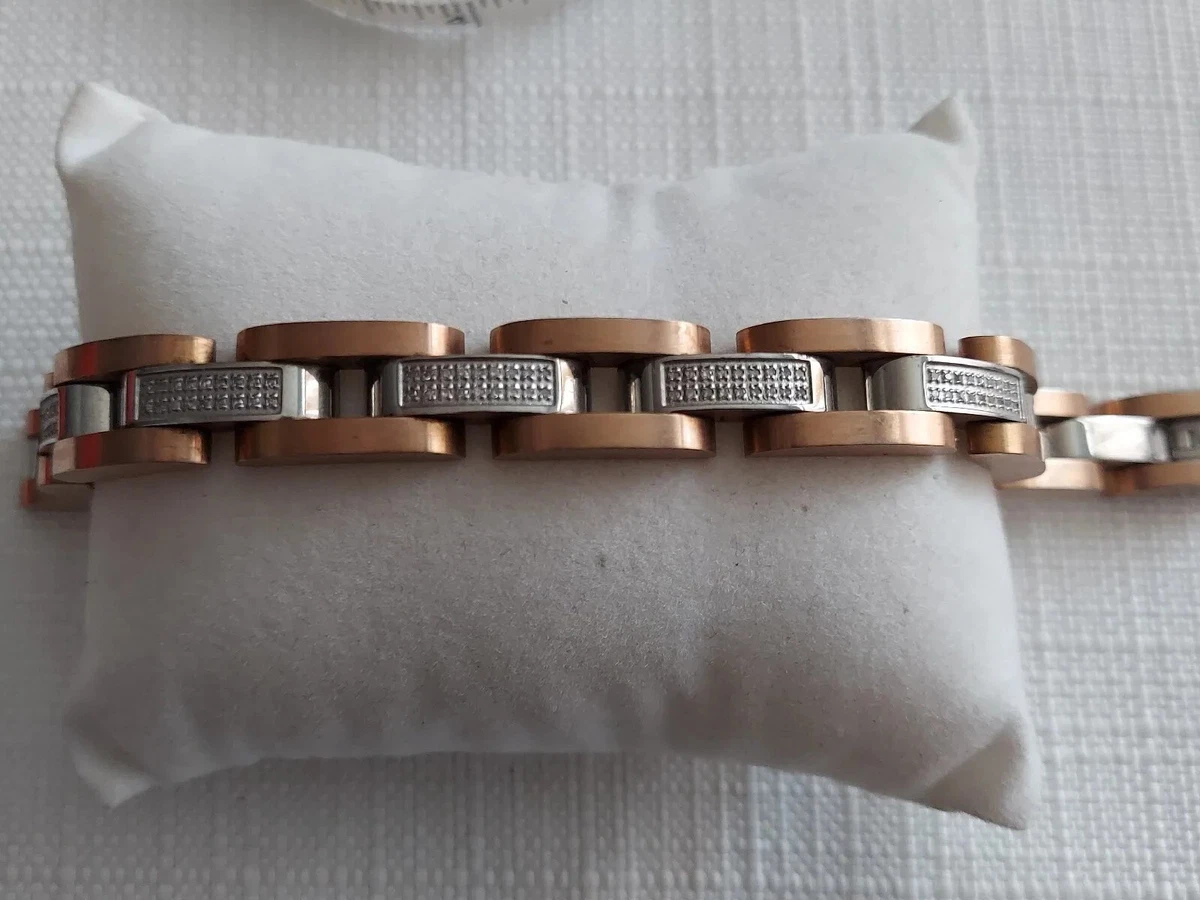 MACY'S Men's Diamond Bracelet in STAINLESS STEEL 2 Tone