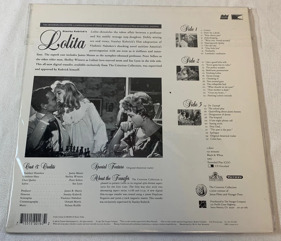 laserdisc ~ Stanley Kubrick LOLITA ~ Criterion - Image 2 of 2