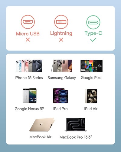 Baseus 100W Retractable USB C to USB C 5A Fast Charging Flat Cable - 第 7/7 張圖片
