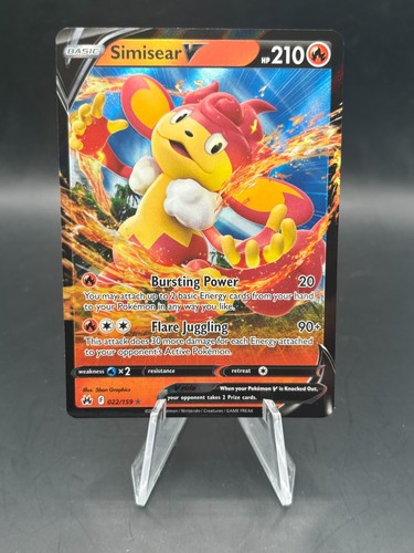 Simisear V NM 022/159 Crown Zenith Ultra Rare Holo Pokemon TCG Card NM