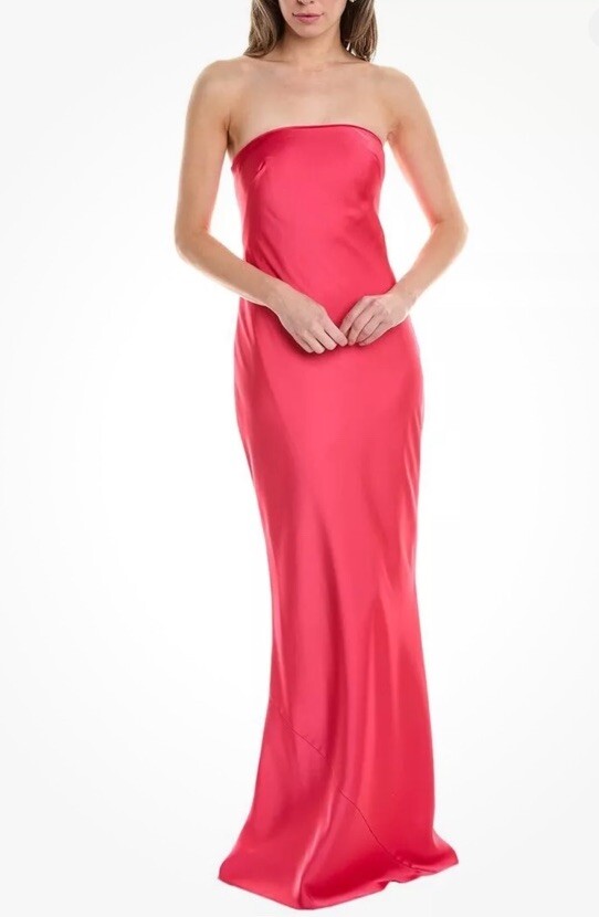 liv foster pink dress Liv Foster Women's Adeline Foiled Open Back Maxi Dress - Hyper Pink