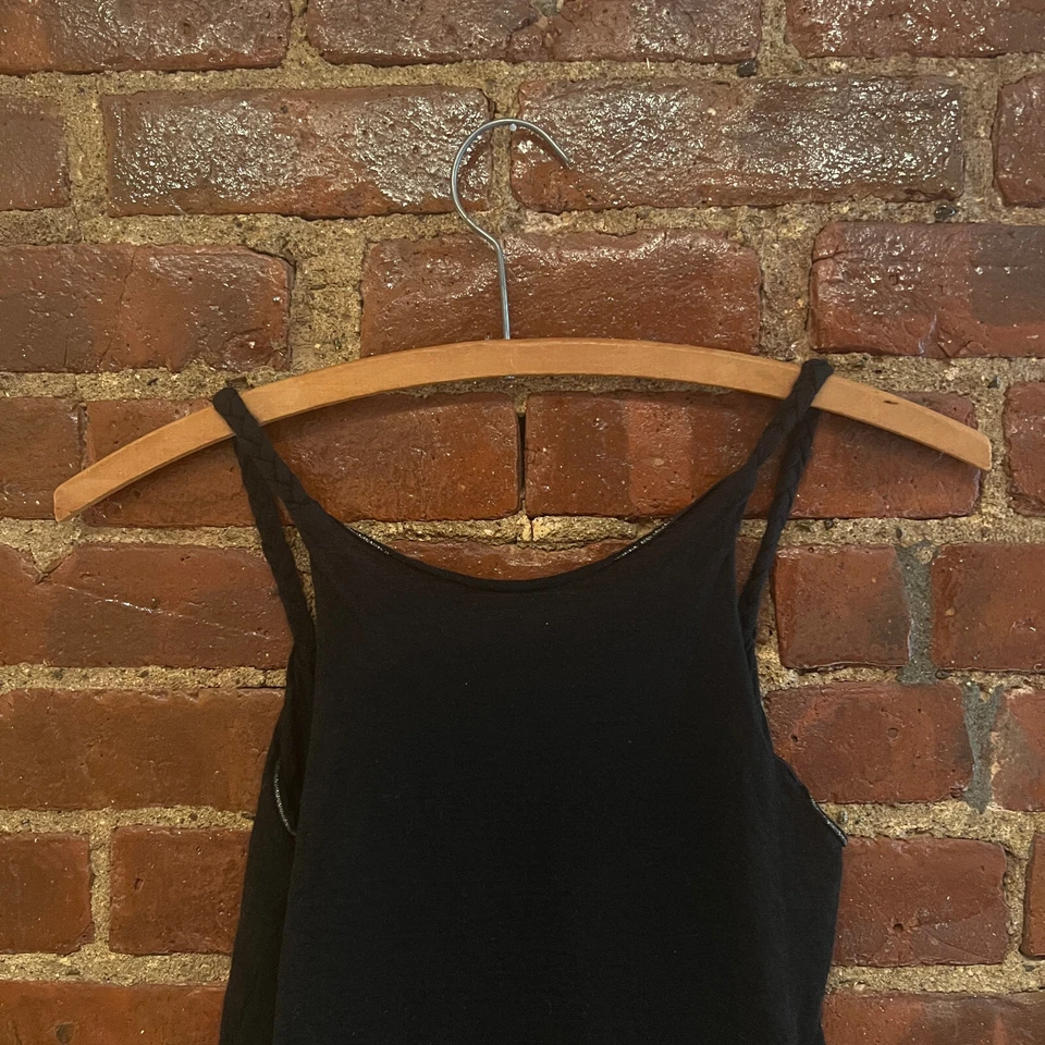 Fabulous Graffiti Spaghetti Tank Top Womens Small Black Thin Strap Skate Grunge - Image 4 of 4