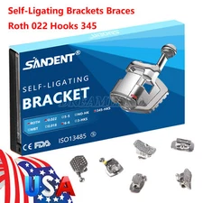 USA Dental Orthodontic Self-Ligating Brackets Braces Mini Roth 022 345 Hooks