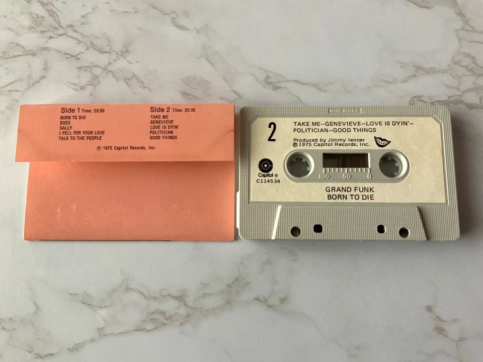 Grand Funk Railroad Born To Die CASSETTE Tape 1975 Capitol C 114534 RARE! OOP! - Image 2 of 3