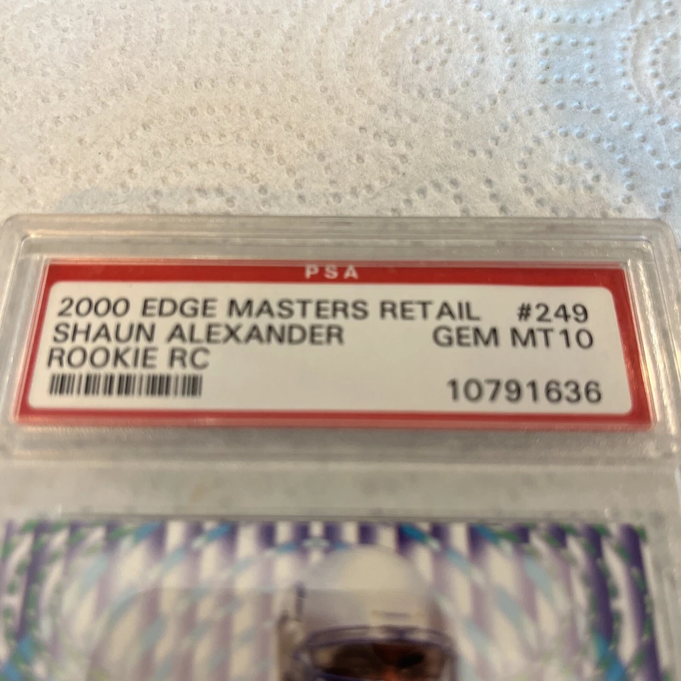 2000 Edge Masters Rookie Rc 249 Shaun Alexander PSA 10 Gem Mint Seattle Seahawk - Image 3 of 3