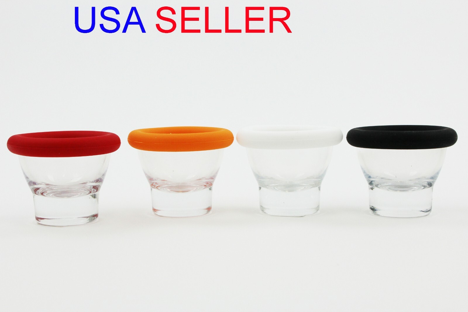 Clear Glass Egg Cup 4 Cups Set with Edge Guard Set of 4 Clear Glass Egg