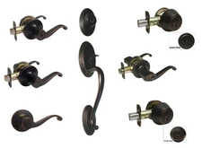 Oil Rubbed Bronze door handle knob lever keyed entry privacy passage deadbolt