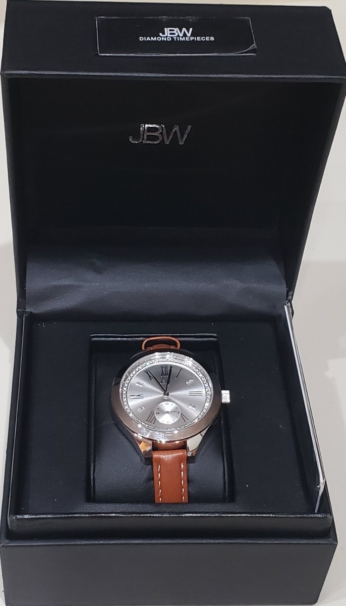 $900 MSRP|JBW Aria Diamond Dial Brown Calfskin Leather Strap  display picture 1