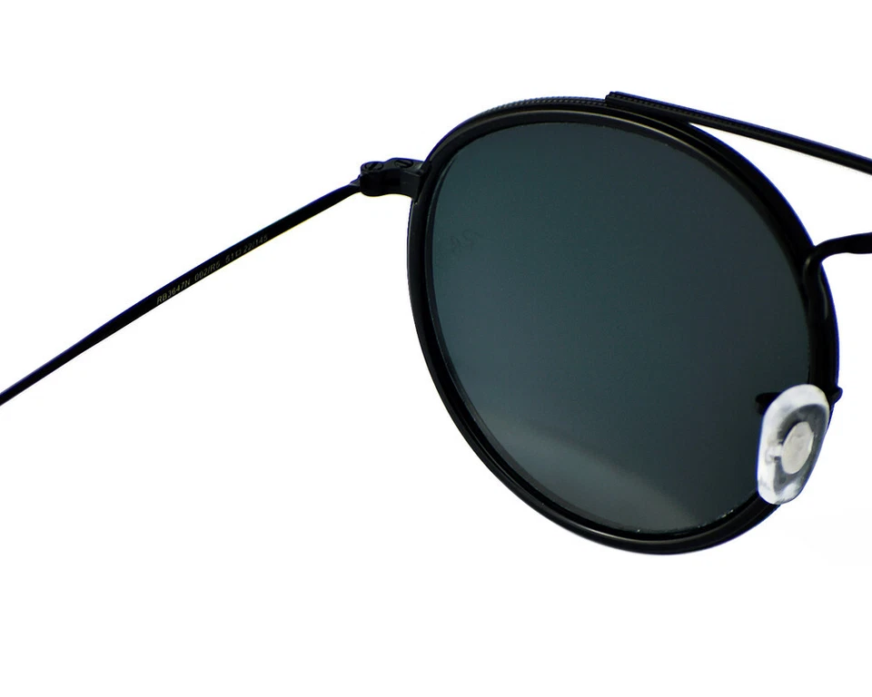 Gafas de sol Ray-Ban RB3647N redondas doble puente marco negro azul gris lente 51 mm Foto 2 de 4