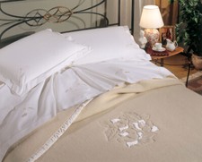 Coperta Calda Invernale Misto Lana Matrimoniale 450 GrMq 3 Col Con Ricamo Floral
