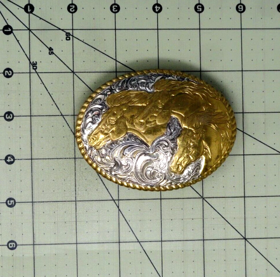 Cinturón Caballos Hebilla Vaquera Vaquera De Colección Especial Crumrine 50 Años SEPOJB EE. UU. SHY169 Foto 3 de 4