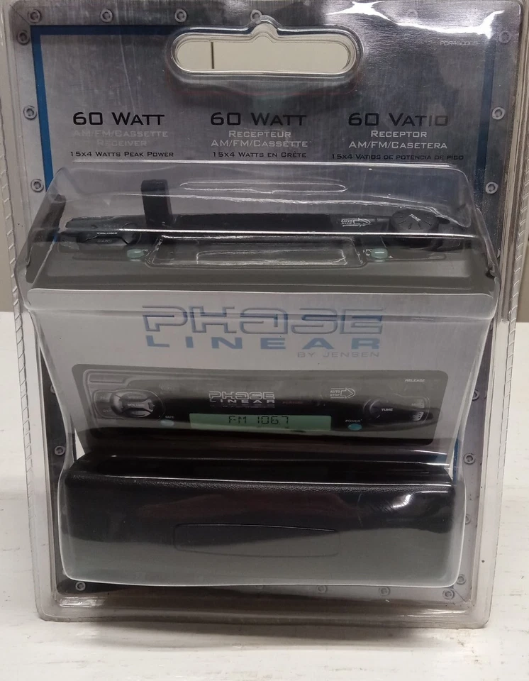 NOS Phase Linear by Jensen In Dash AM FM Cassette 60 Watts -OLD SCHOOL RADIO - Image 4 of 4