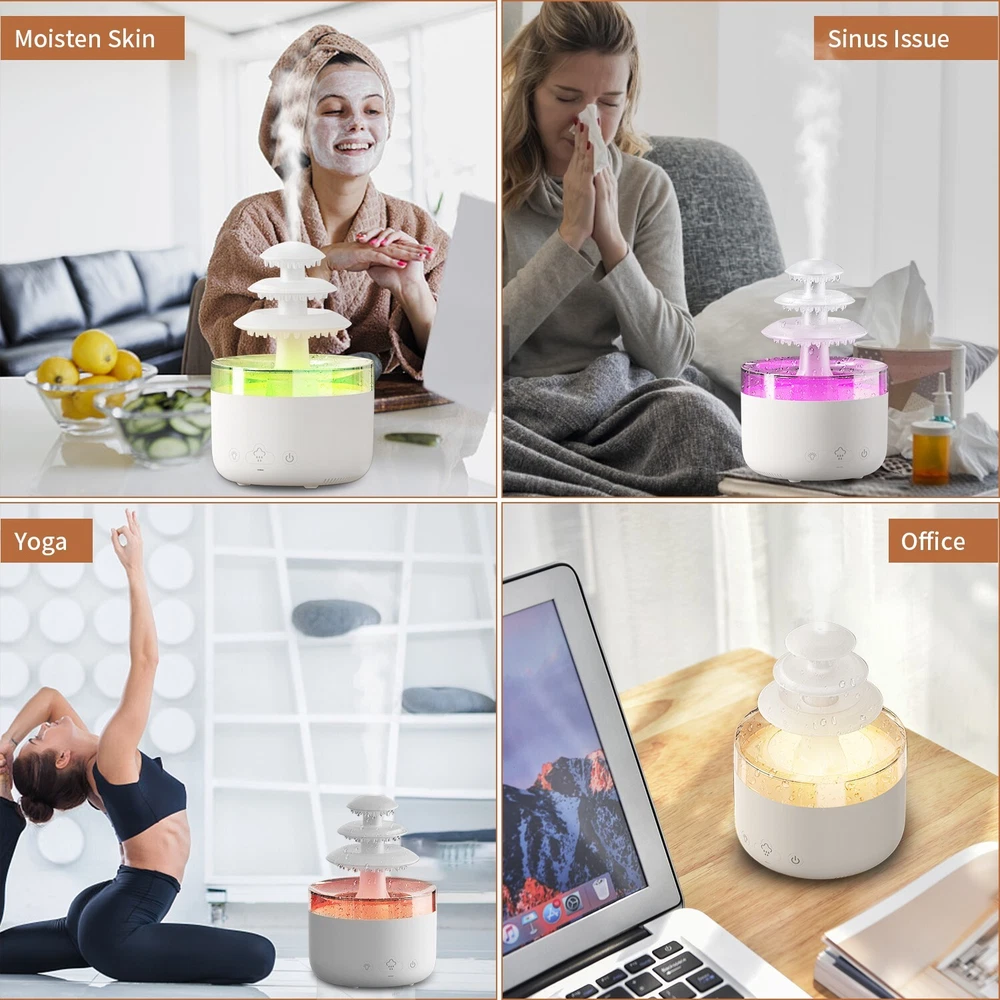 Air Purifier Essential Oil Diffuser with Ultrasonic Aromatherapy and LED Night Light