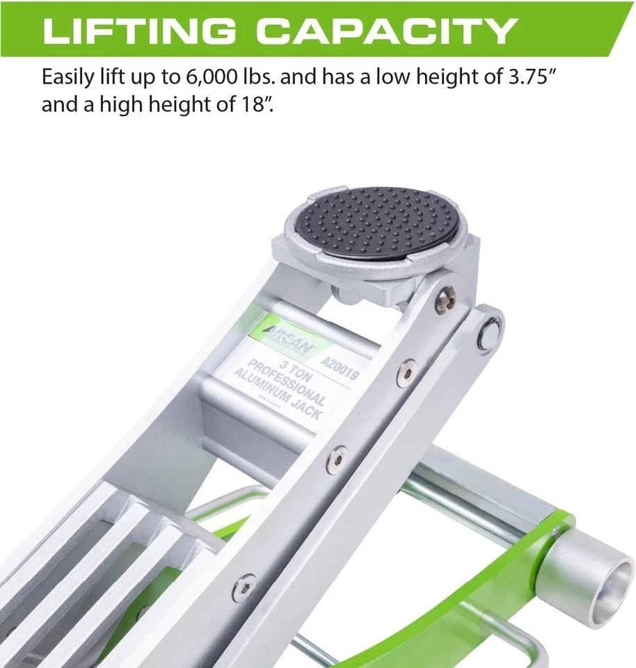 ARCAN Tools 3-Ton Quick Rise Aluminum Floor Jack with Dual Pump Pistons & Reinfo - Изображение 2 из 4