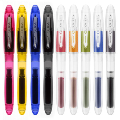 Monami Olika Transparent Plastic Fountain Pen Extra Fine Nib F/EF Nib Writing #M