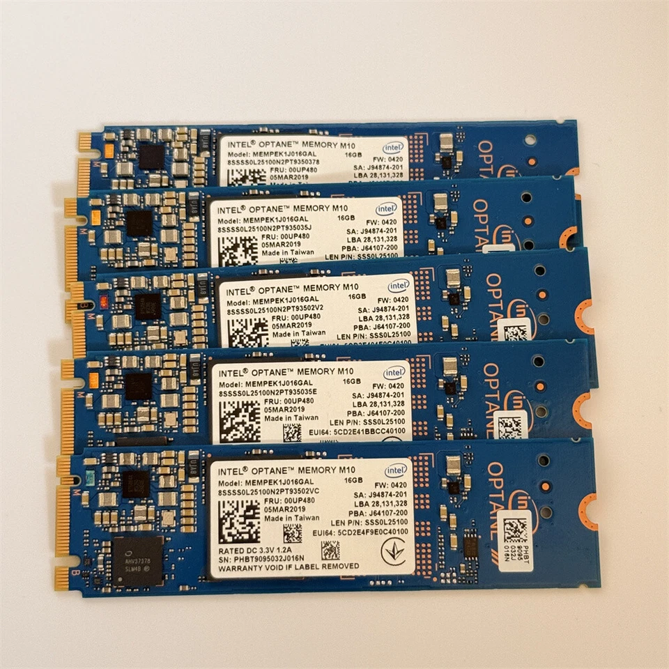 5 Stück Intel Optane Speicher M10 SSD M.2 2280 16GB MEMPEK1J016GAL PCIe 3.0 3D Xpoint