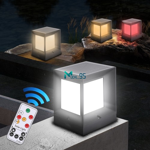 2 Sizes Solar LED Post Light Lamp Yard Driveway Fence Outdoor Pillar Lights IP65 - Picture 5 of 22