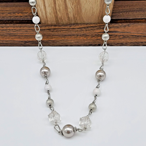 Lia Sophia MICHAEL, BY DEBBIE Halskette 34" silberfarben mit Glas- & Harzperlen - Bild 2 von 9