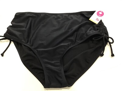 Womens Jr Plus Size 3X Black Swimsuit Bottoms High Waist Briefs Kohls Sonoma $26