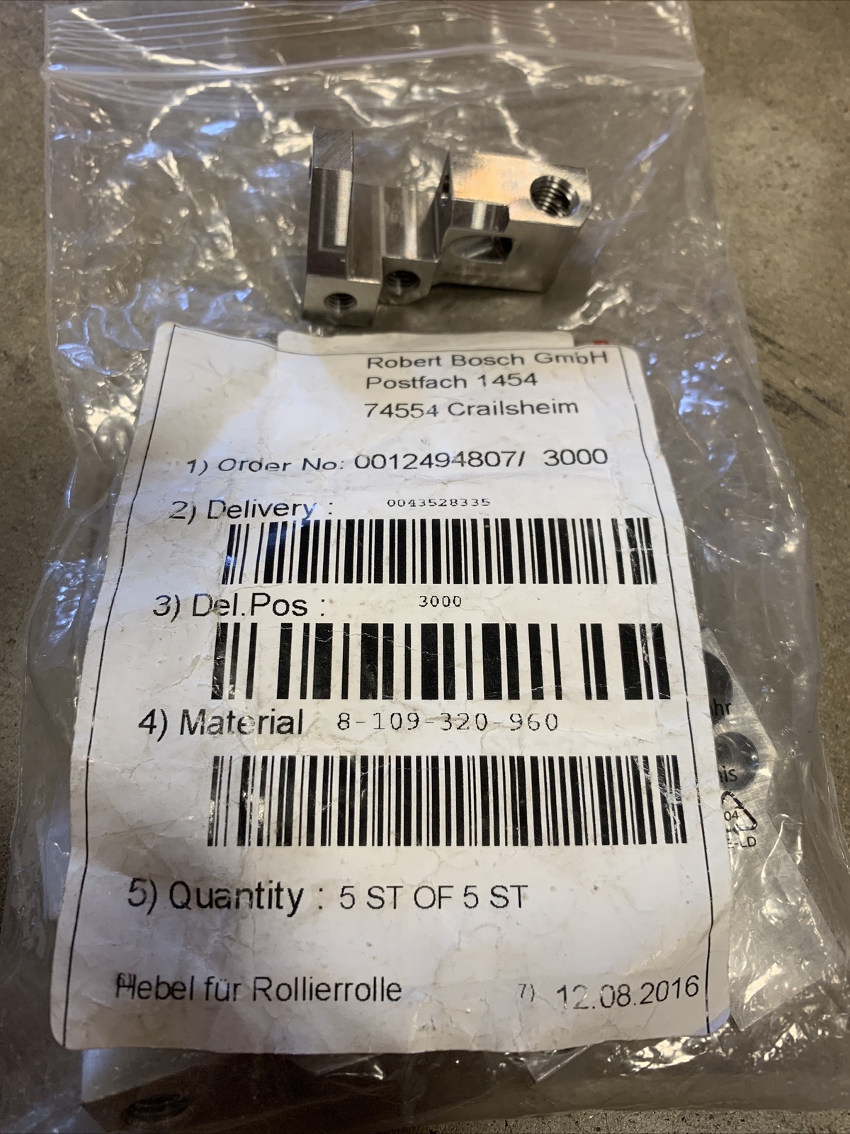 *5 PACK* Bosch Packaging Machine Part 8-109-320-960 Block NEW
