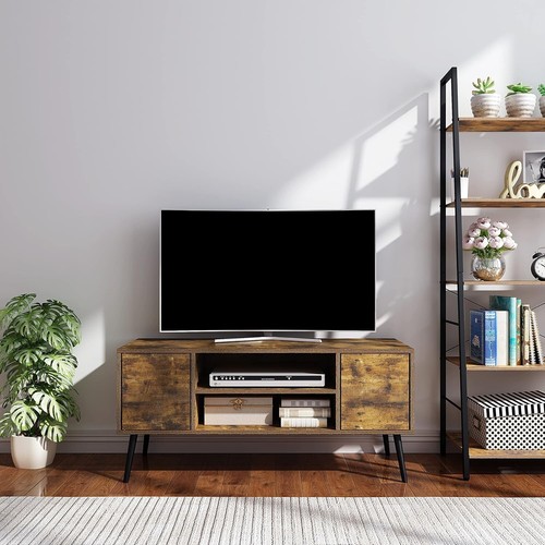 Rustic Brown Entertainment Center for 55 Inch TVs - Stylish Storage Solution - Picture 5 of 11