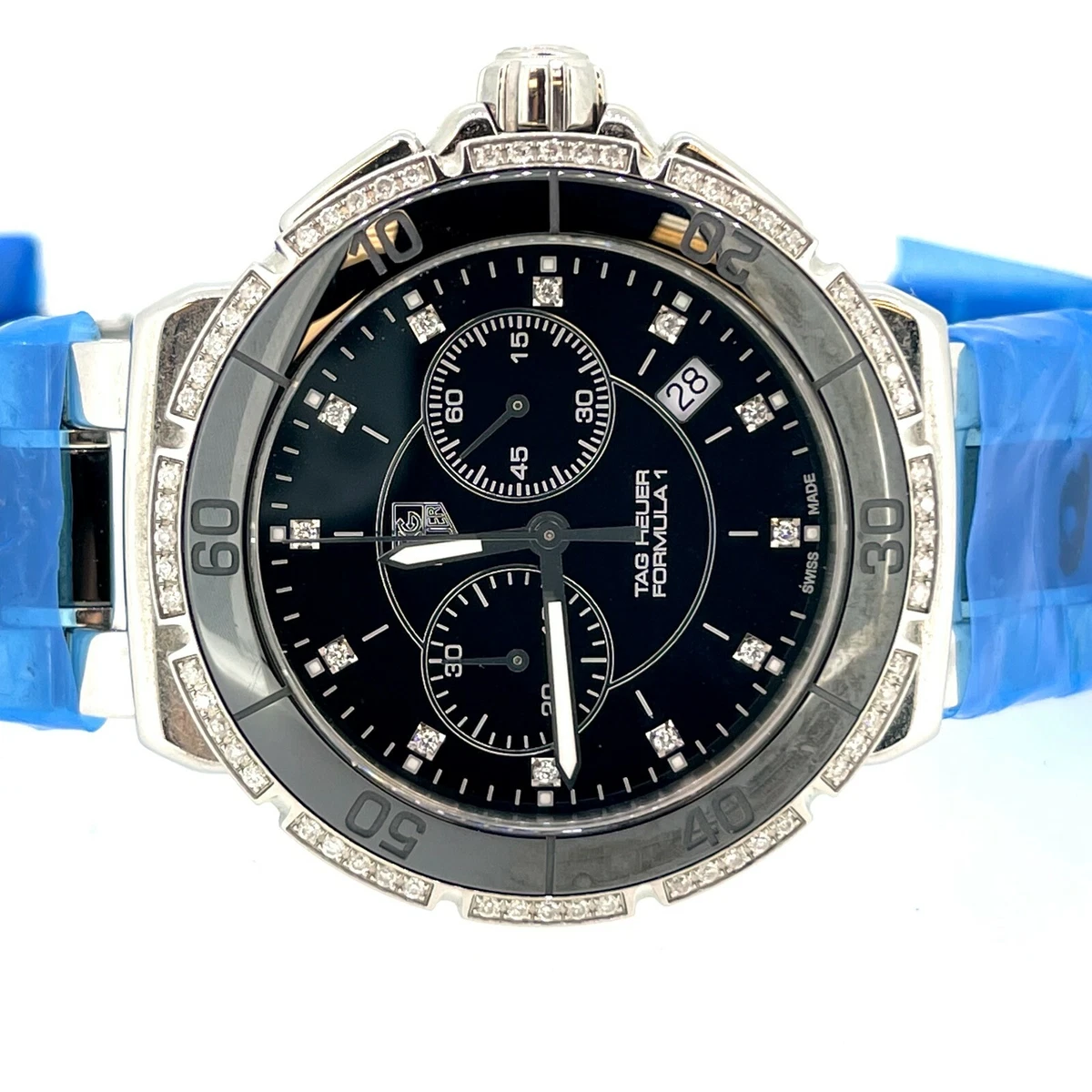 Tag Heuer Formula 1 Ceramic Stainless Steel Chronograph Diamond Watch 41 MM