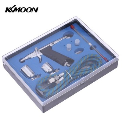 KKmoon Professionelles Airbrush-Set Mit Pistolenabzug Schlauch 3 Düsen