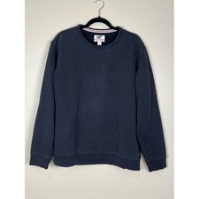 Vintage Lands' End Men's Navy Crewneck Sweatshirt Size L