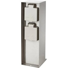 Philips LED 171084716 2-Way Stainless Steel Garden Outlet