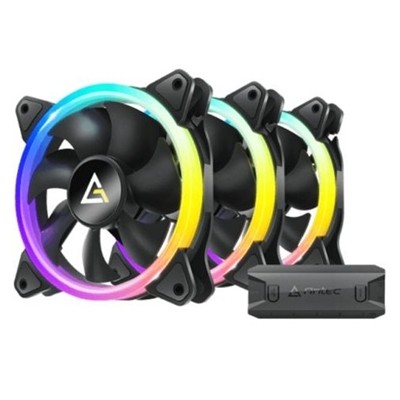 Antec Neon 120 Argb Pwm Gehäuselüfter 3er Pack Hydrolager 800-1600 U/min schwarz