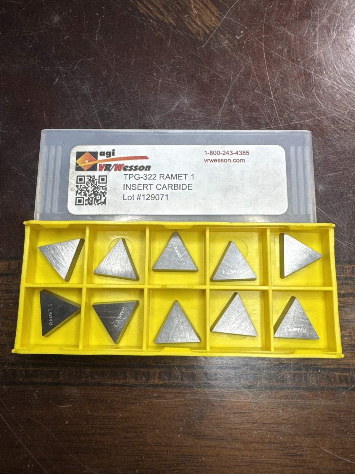 Insertos de carburo TPG-322 RAMET-1 VR Wesson cantidad 10 (F07)