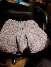 VINTAGE NEW MOVES Floral Denim 100 Cotton Shorts High-Rise Size 14.5